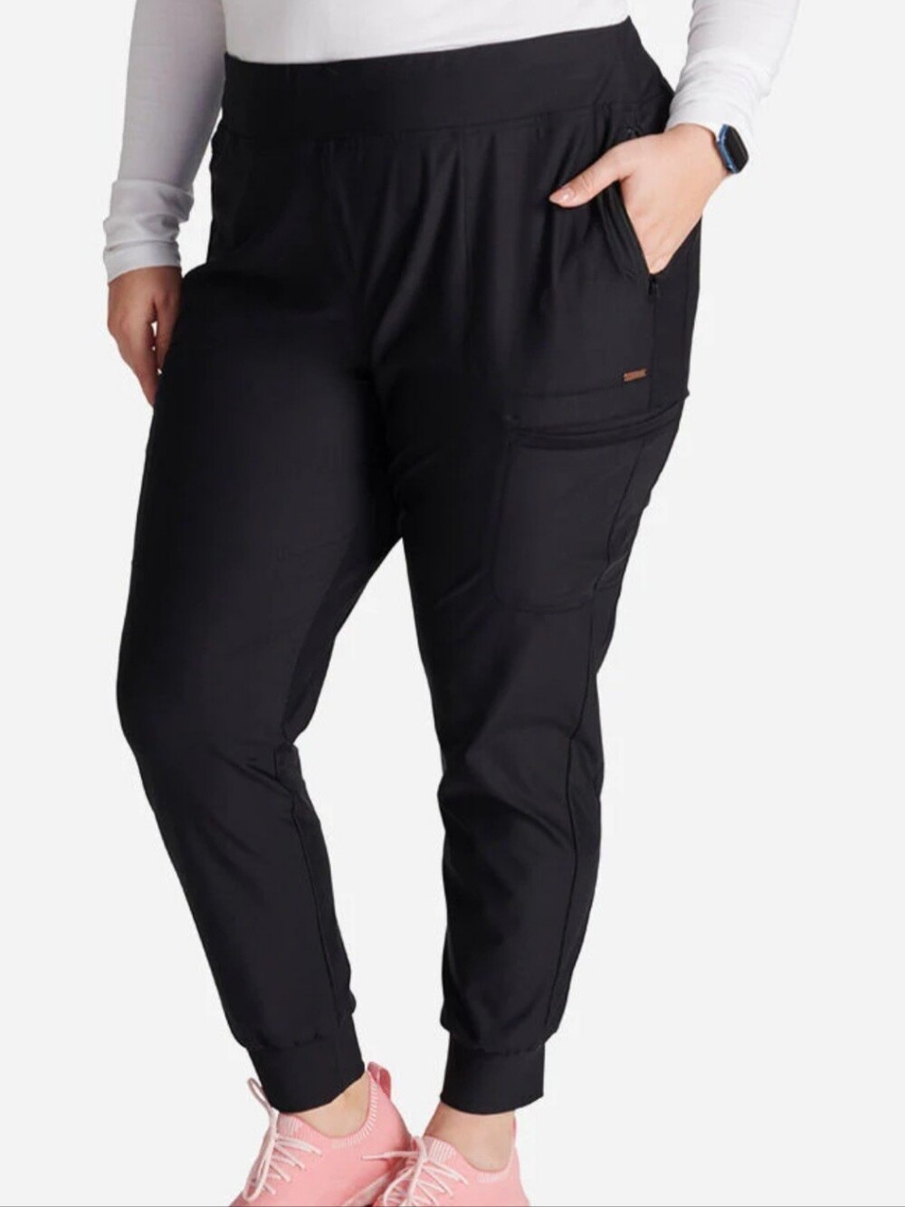 Cherokee Infinity Women’s Mid-Rise Tapered Jogger Scrub Pants Black XL NWT